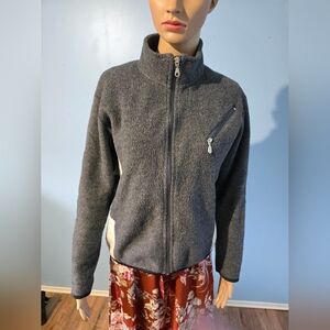Gray Zip-Up Fleece Jacket